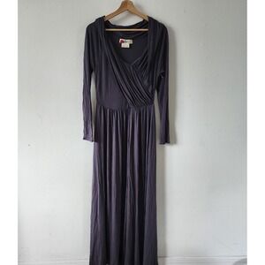 Free People FP Beach Grey Long Sleeve Maxi Dress Medium Made in USA